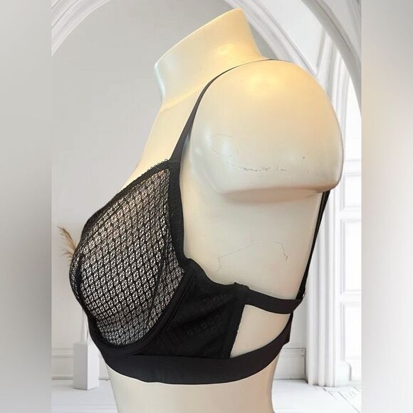 Addiction  Nouvelle Black Semi Sheer underwire Wire Bra - Picture 2 of 4